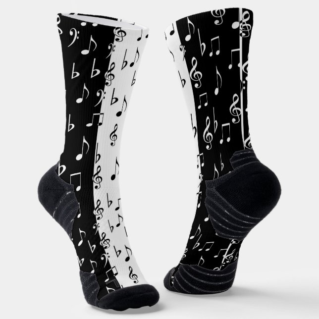 Calcetines Bandas musicales en blanco y negro (Angular)