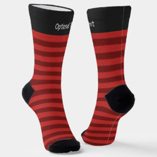 Calcetines Bandas rojas - Aspecto de Knit Look Print - Nombre