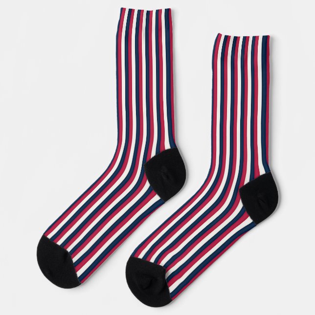 Calcetines Bandas rojas blancas y azules (Izquierda)