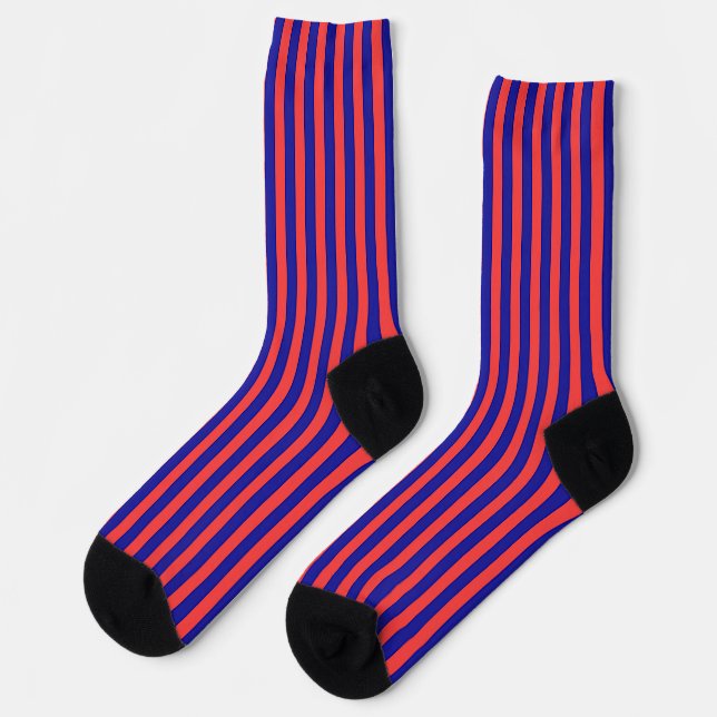 Calcetines Bandas Rojas Y Azules (Izquierda)