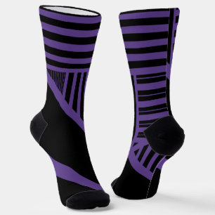 Calcetines Bandas triangulares en morado y negro