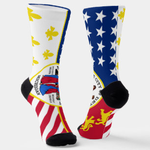 Calcetines Bandera de la ciudad de Detroit (Michigan)