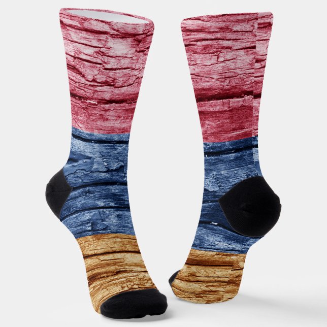 Calcetines Bandera de madera de Armenia (Angular)