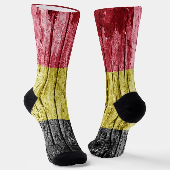 Calcetines Bandera de madera de Bélgica (Angular)
