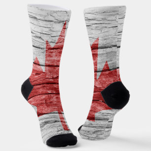 Calcetines Bandera de madera de Canadá