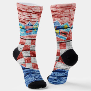 Calcetines Bandera de madera de Croacia