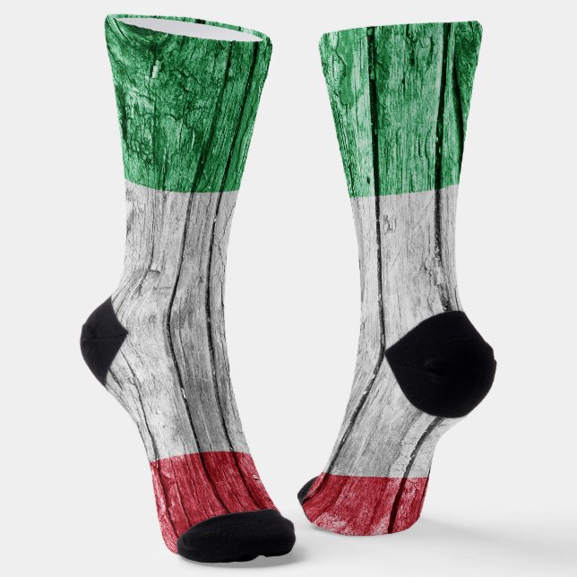 Calcetines Bandera de madera de Italia (Angular)