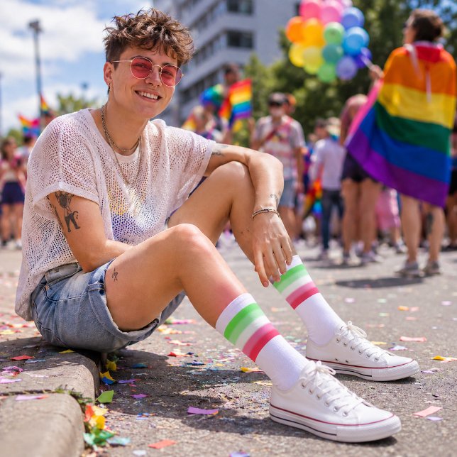 Calcetines Bandera de orgullo Abrosexual en gradiente (Subido por el creador)