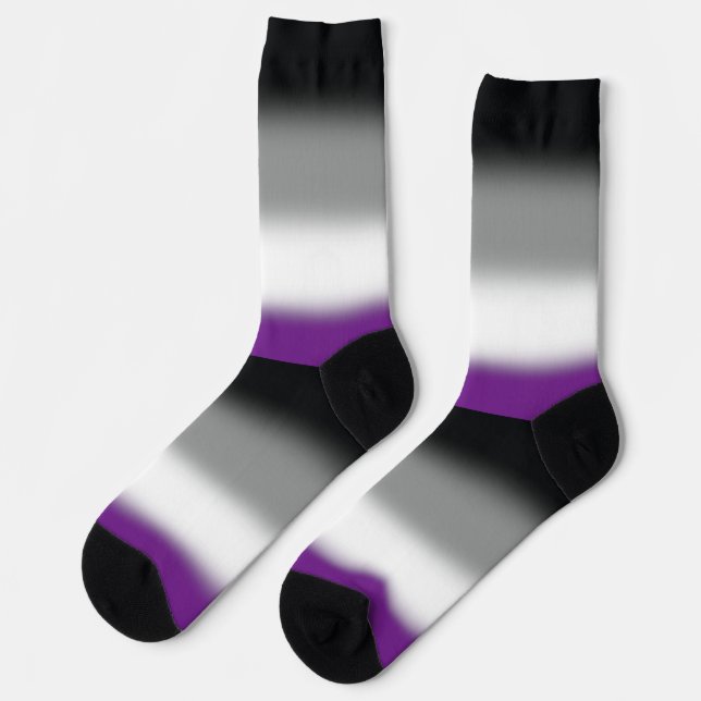 Calcetines Bandera de Orgullo Asexual con Gradiente (Izquierda)