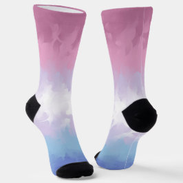 Calcetines Bandera de orgullo Bigender abstracta pastel espon