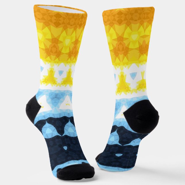 Calcetines Bandera de orgullo Boho Groovy Geométrico Abstract (Angular)