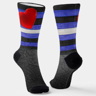 Calcetines bandera de orgullo de cuero de SlipperyJoe's negro