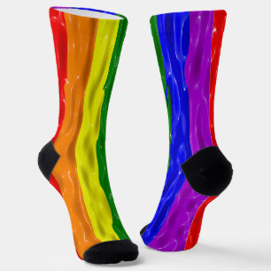 Calcetines Bandera de orgullo de SlipperyJoe's brillo líquido