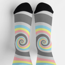 Calcetines Bandera de orgullo Demiflux espiral abstracto Trip