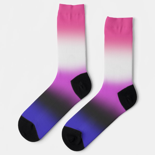 Calcetines Bandera de orgullo genderfluid con gradiente (Izquierda)