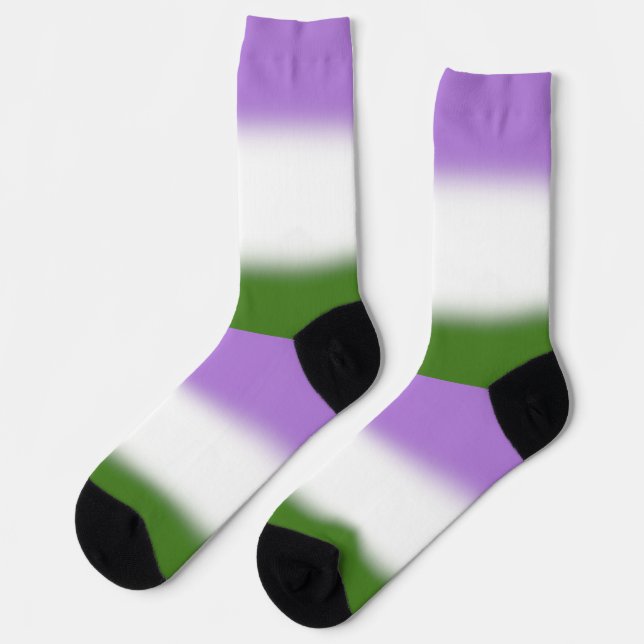 Calcetines Bandera de orgullo genderqueer con gradiente (Izquierda)