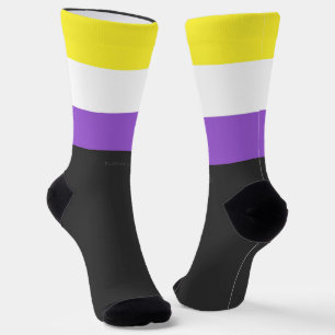 Calcetines Bandera de orgullo no binario de SlipperyJoe's ama