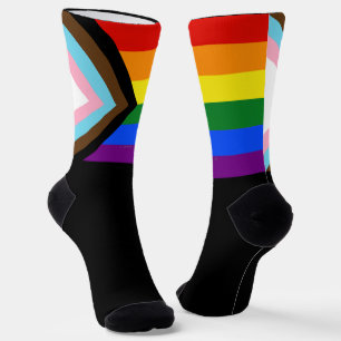 Calcetines Bandera de orgullo progresista de SlipperyJoe seis