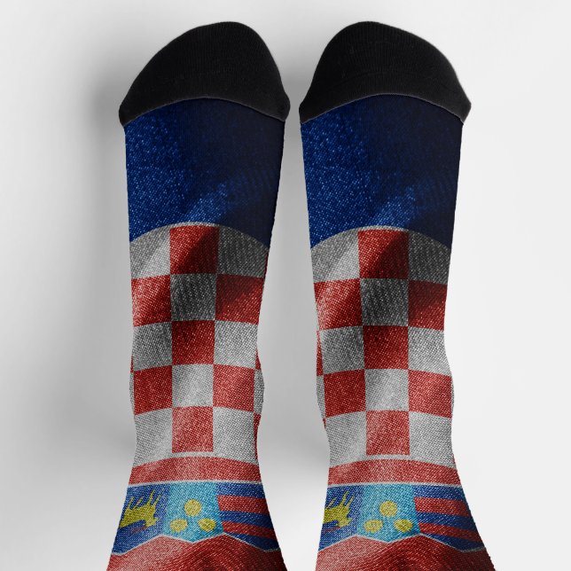Calcetines Bandera de seda de Croacia (Arriba)