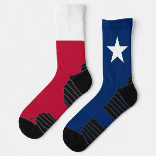 Calcetines Bandera de Texas Orgullosa Estrella solitaria Text