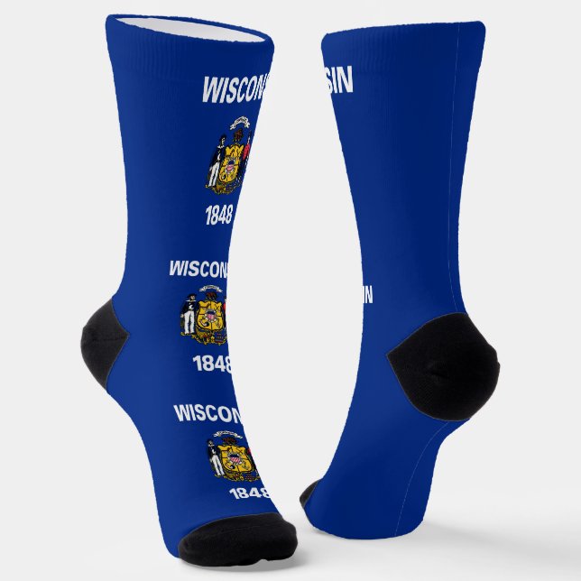Calcetines Bandera del estado de Wisconsin (Angular)