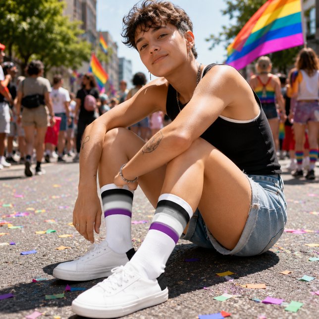 Calcetines Bandera del Orgullo Asexual con Gradiente (Subido por el creador)