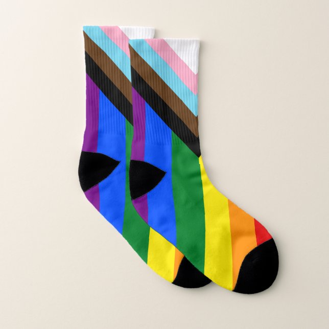 Calcetines Bandera del Orgullo del Progreso LGBTQ+ (Par)