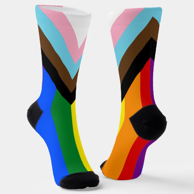 Calcetines Bandera del Orgullo del Progreso LGBTQ+ (Angular)