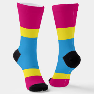 Calcetines bandera del orgullo pansexual de SlipperyJoe rosa 