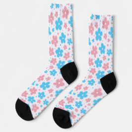Calcetines Bandera del Orgullo Transexual Transgénero Flores 