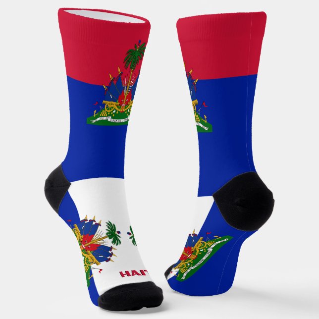 Calcetines Bandera haitiana patriótica, prima sostenible en H (Angular)
