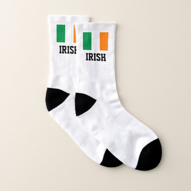 Calcetines Bandera irlandesa del orgullo del deporte blanco (Par)