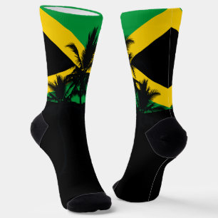 Calcetines Bandera jamaicana Palmeras Tropicales