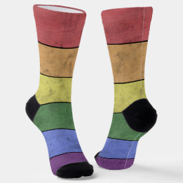 Calcetines Bandera LGBT vintage orgullo arcoíris desgastado m