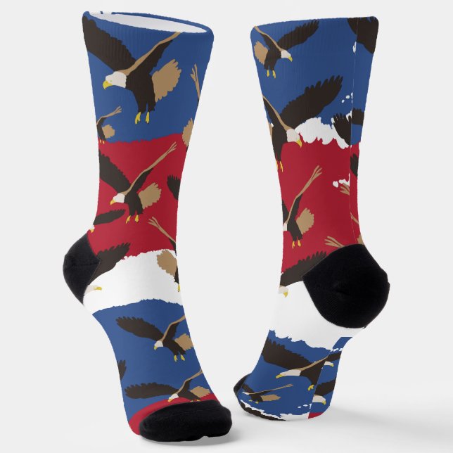 Calcetines Bandera patriótica estadounidense Eagle Bird USA  (Angular)