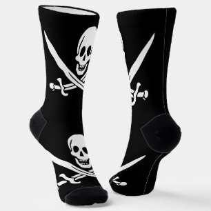 Calcetines Bandera Pirata Calavera Espadas Cruzadas