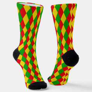 Calcetines Bandera rastafari jamaiquina coloreada con diamant