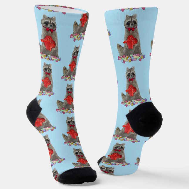 Calcetines Bandido Mapache de San Valentín (Angular)