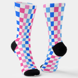 Calcetines Barbie goes to the ocean checkerboard pattern