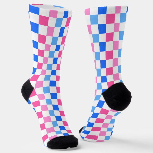 Calcetines Barbie goes to the ocean checkerboard pattern (Angular)