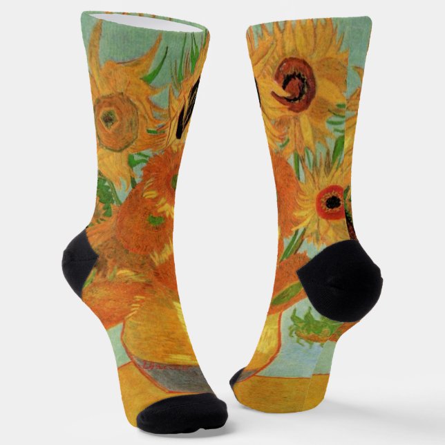 Calcetines Base con doce girasoles de Vincent van Gogh (Angular)