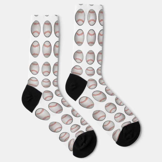 Calcetines Baseball Pattern White Background (Derecha)