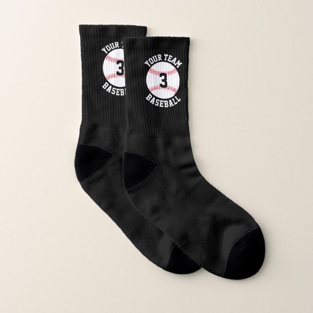 Calcetines Baseball Team Name and Player Number Custom Large (Par)