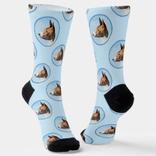 Calcetines Basenji Pintura de castaño Brindle Rojo Cute Dog A