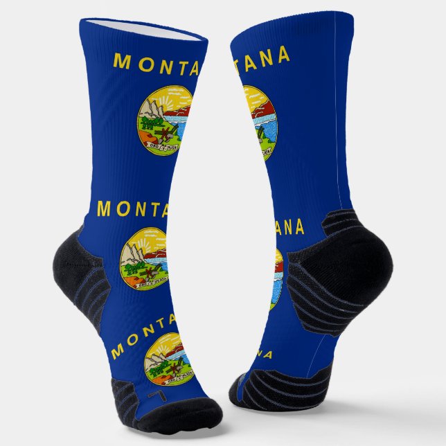 Calcetines Batalla atlética con bandera de Montana (Angular)