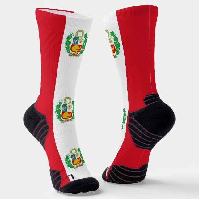 Calcetines Batalla atlética con bandera del Perú (Angular)