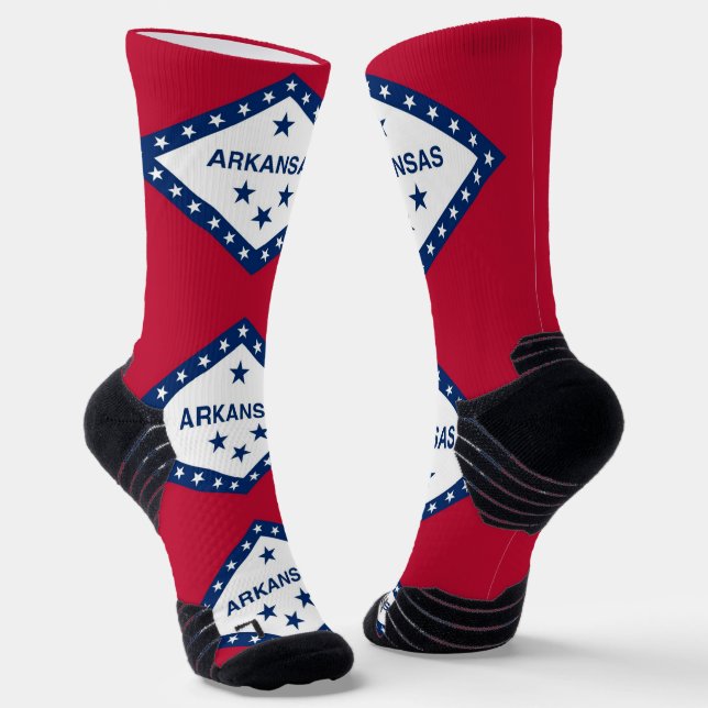 Calcetines Batalla de equipo atlético con bandera de Arkansas (Angular)