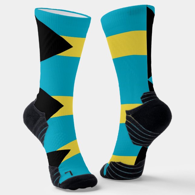 Calcetines Batalla de equipo atlético con bandera de Bahamas (Angular)