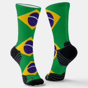 Calcetines Batalla de equipo atlético con bandera de Brasil