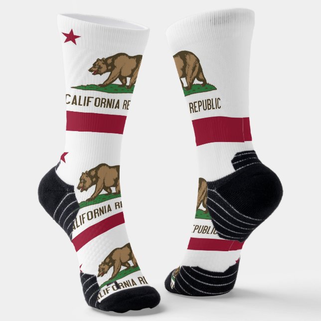Calcetines Batalla de equipo atlético con bandera de Californ (Angular)